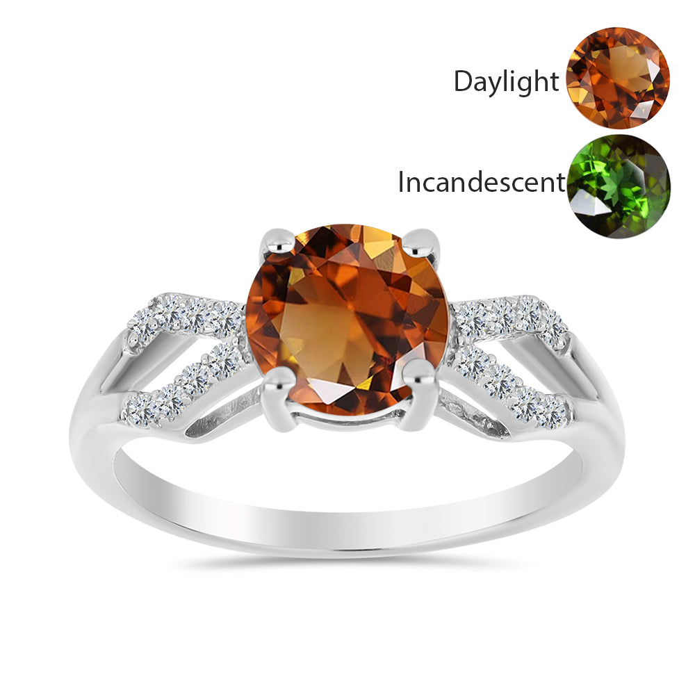 Stříbro 925/1000 - Prsten s Certifikovaný Anatolským zultanitem pěstovaný v laboratoři a Bílým Topazem - Karátové číslo: 1.63. přibližná hmotnost: 2.61 gramů 3 