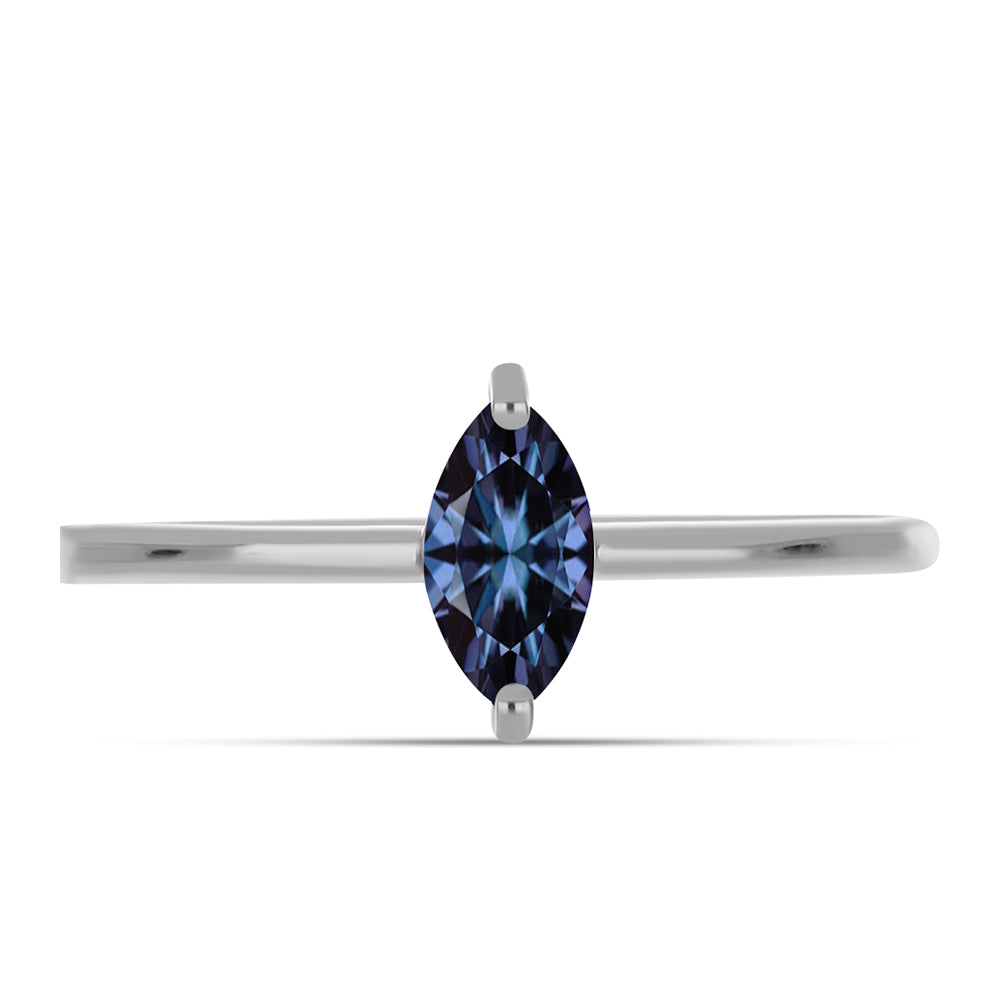 Stříbro 925/1000 Prsten s "Císařský Fialový" Moissanitem - Karátové číslo: 0.53. přibližná hmotnost: 1.59 gramů 1 