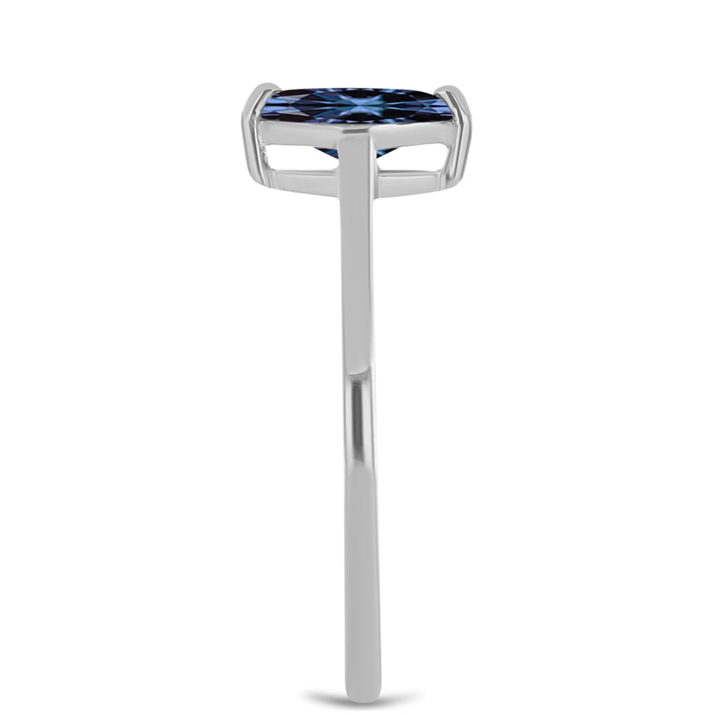 Stříbro 925/1000 Prsten s "Císařský Fialový" Moissanitem - Karátové číslo: 0.53. přibližná hmotnost: 1.59 gramů 4 