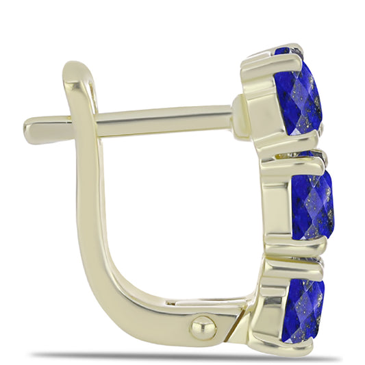 Pozlacené Stříbrné Náušnice s Lapisem Lazuli