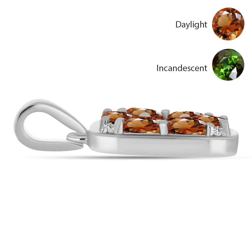 Stříbro 925/1000 Přívěsek s Certifikovaný Anatolským zultanitem pěstovaný v laboratoři a Bílým Topazem - Karátové číslo: 1.77. přibližná hmotnost: 2.3 gramů 2 