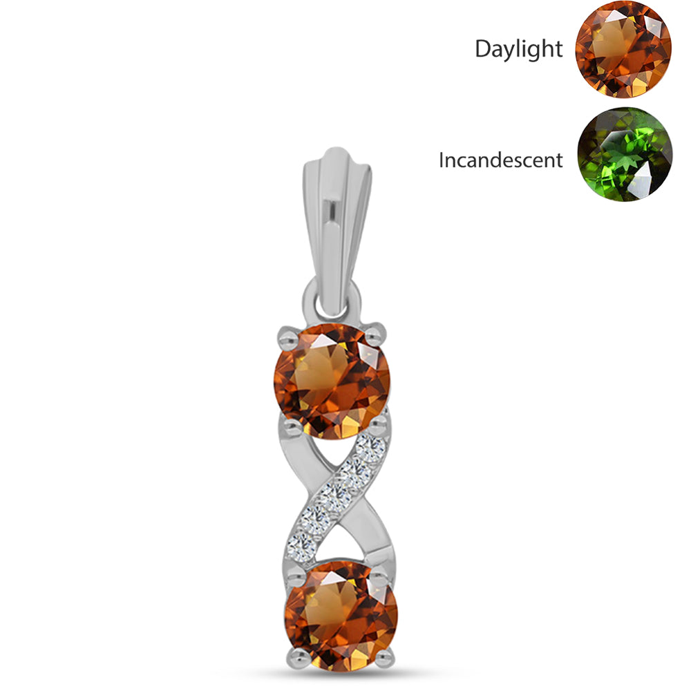 Stříbro 925/1000 - Přívěsek s Certifikovaný Anatolským zultanitem pěstovaný v laboratoři a Bílým Topazem - Karátové číslo: 1.16. přibližná hmotnost: 1.37 gramů