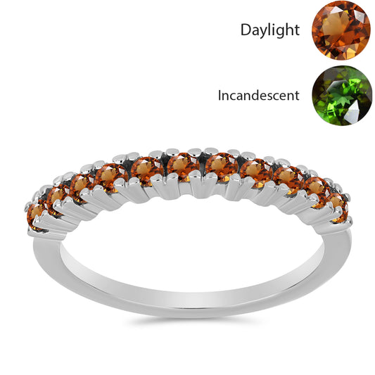 Stříbro 925/1000 - Prsten s Certifikovaný Anatolským zultanitem pěstovaný v laboratoři - Karátové číslo: 0.44. přibližná hmotnost: 1.74 gramů