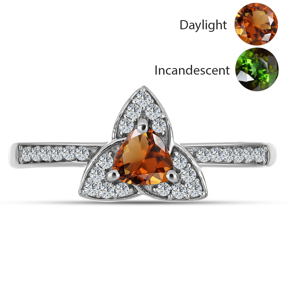 Stříbro 925/1000 - Prsten s Certifikovaný Anatolským zultanitem pěstovaný v laboratoři a Bílým Topazem - Karátové číslo: 0.73. přibližná hmotnost: 2.5 gramů 1 