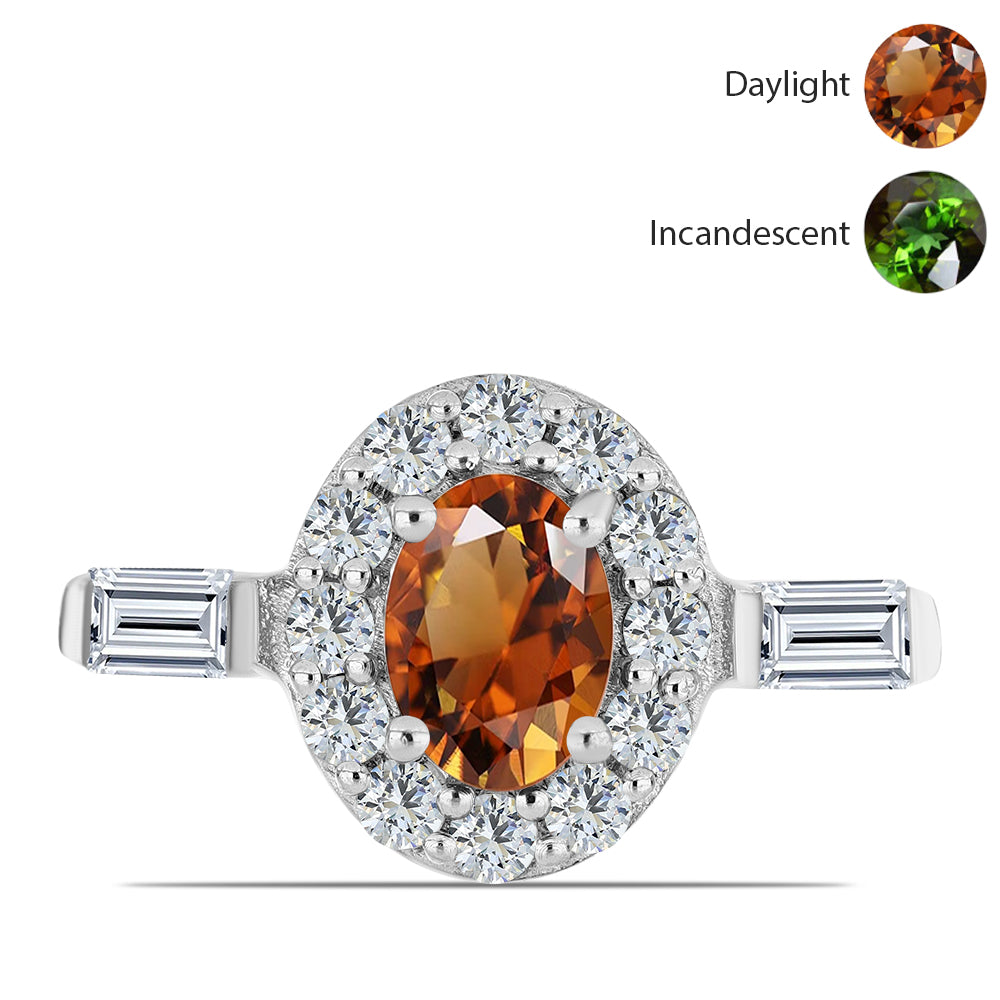 Stříbro 925/1000 Prsten s Certifikovaný Anatolským zultanitem pěstovaný v laboratoři a Bílým Topazem - Karátové číslo: 2.45. přibližná hmotnost: 3.02 gramů 1 