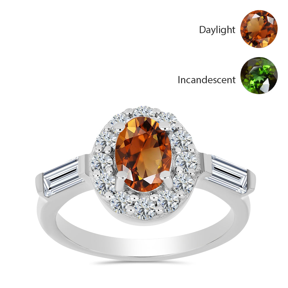 Stříbro 925/1000 Prsten s Certifikovaný Anatolským zultanitem pěstovaný v laboratoři a Bílým Topazem - Karátové číslo: 2.45. přibližná hmotnost: 3.02 gramů