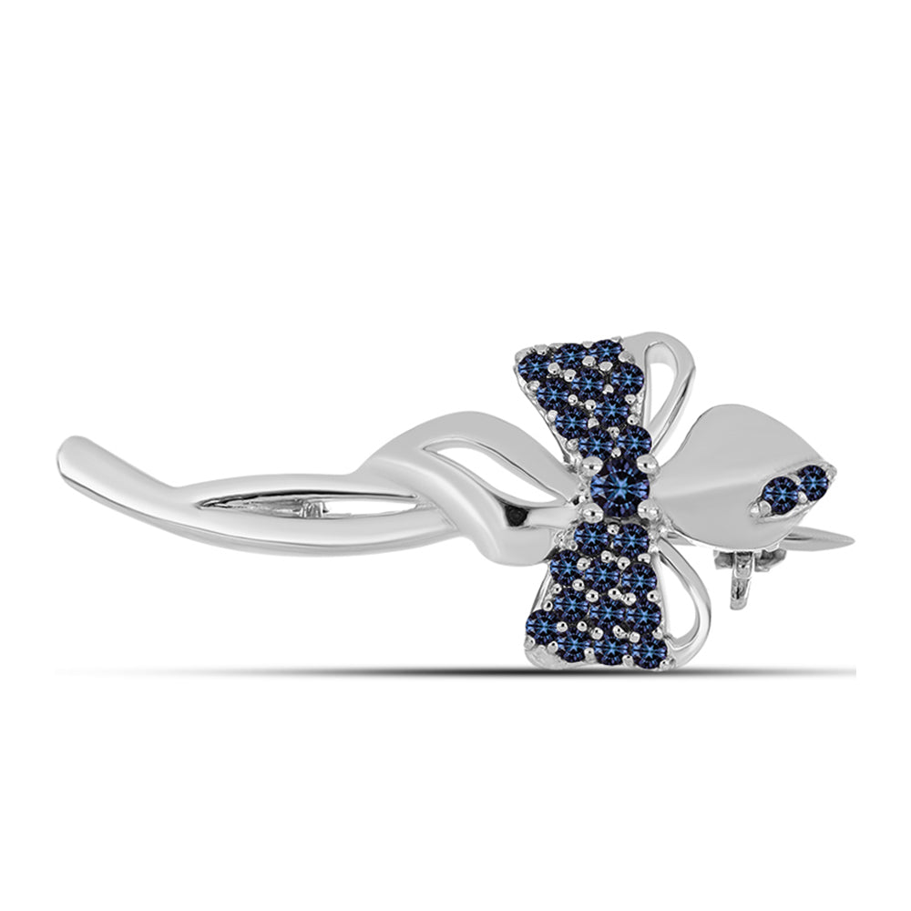 Stříbro 925/1000 - Brož s "Císařský Fialový" Moissanitem - Karátové číslo: 0.22. přibližná hmotnost: 2.56 gramů 1 