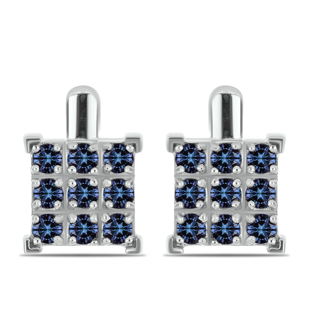 Stříbrné Náušnice s "Císařský Fialový" Moissanitem