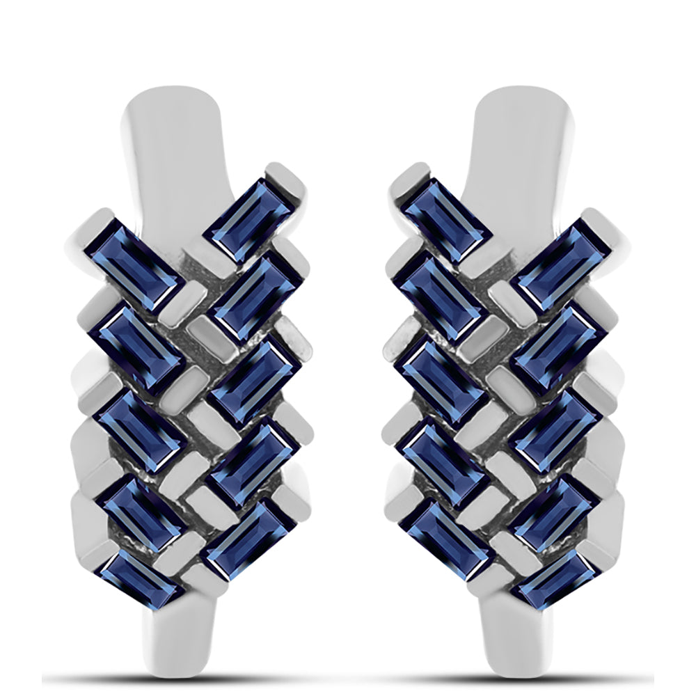 Stříbrné Náušnice s "Císařský Fialový" Moissanitem