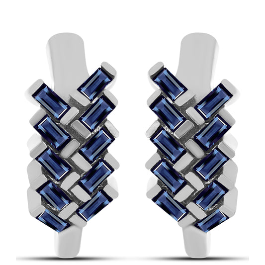 Stříbrné Náušnice s "Císařský Fialový" Moissanitem