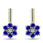 Pozlacené stříbro 925/1000 Náušnice s Lapisem Lazuli a Bílým Topazem - Karátové číslo: 0.64. přibližná hmotnost: 3.13 gramů