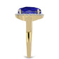 Pozlacený Stříbrný Prsten s Lapisem Lazuli a Bílým Topazem