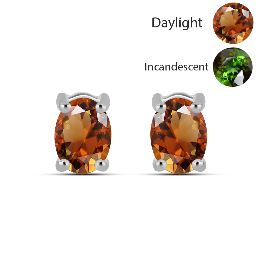 Stříbro 925/1000 - Náušnice s Certifikovaný Anatolským zultanitem pěstovaný v laboratoři - Karátové číslo: 1.84. přibližná hmotnost: 1.57 gramů 1 