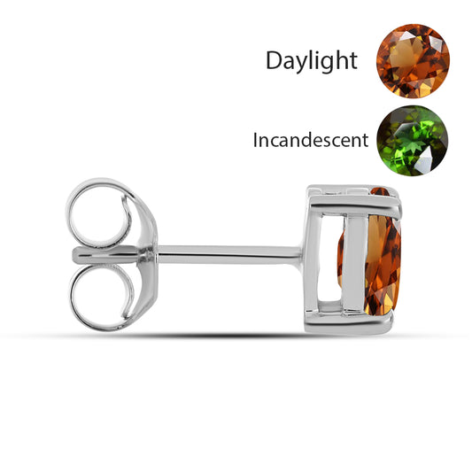 Stříbro 925/1000 - Náušnice s Certifikovaný Anatolským zultanitem pěstovaný v laboratoři - Karátové číslo: 1.84. přibližná hmotnost: 1.57 gramů