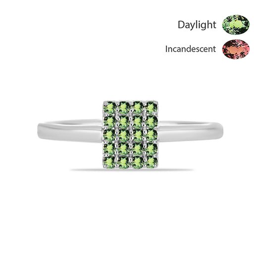 Stříbro 925/1000 - Prsten s Přírodním Alexandritem - Karátové číslo: 0.38. přibližná hmotnost: 2.36 gramů