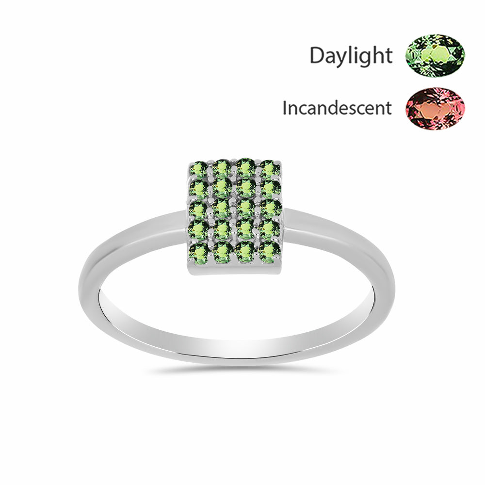 Stříbro 925/1000 - Prsten s Přírodním Alexandritem - Karátové číslo: 0.38. přibližná hmotnost: 2.36 gramů 3 