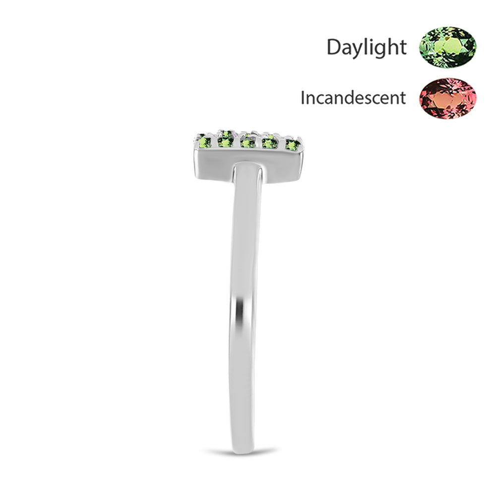 Stříbro 925/1000 - Prsten s Přírodním Alexandritem - Karátové číslo: 0.38. přibližná hmotnost: 2.36 gramů 4 