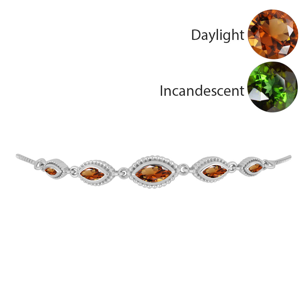 925 / 1000 Sterlingové Stříbro Náramek s Certifikovaný Anatolským zultanitem pěstovaný v laboratoři 2 