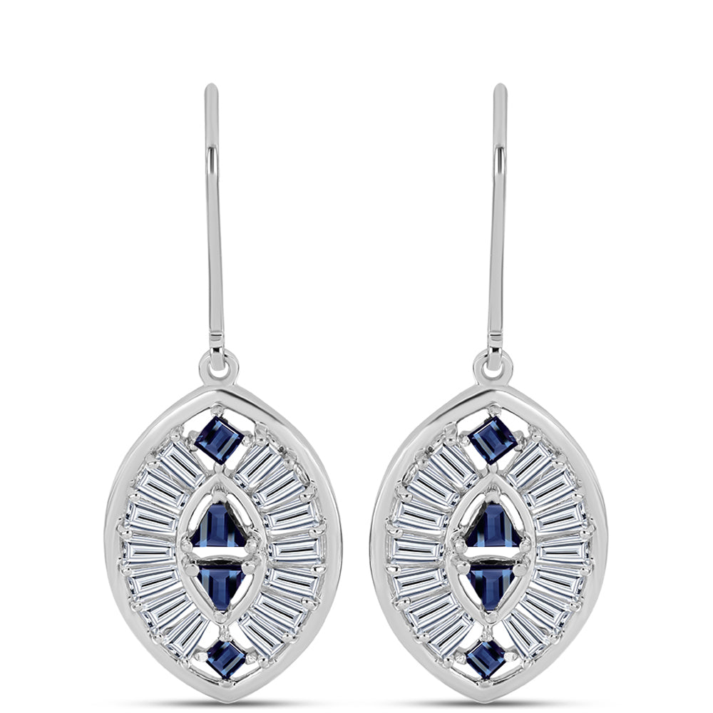 Stříbrné Náušnice s "Císařský Fialový" Moissanitem a Bílým Zirkonem