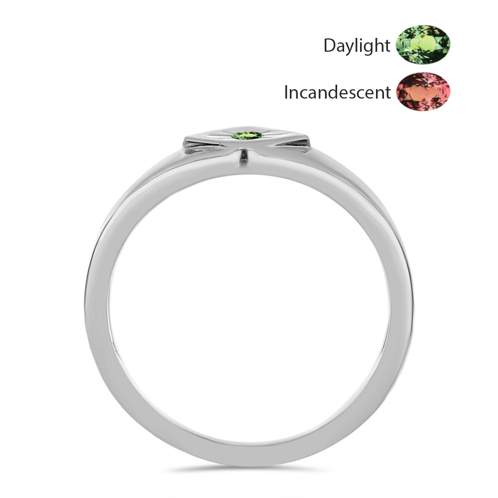 Stříbro 925/1000 - Prsten s Přírodním Alexandritem - Karátové číslo: 0.04. přibližná hmotnost: 2.58 gramů 3 