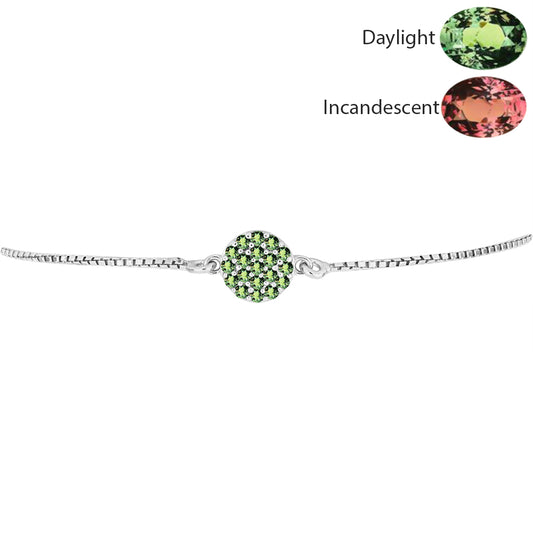 Stříbrný Náramek s Přírodním Alexandritem