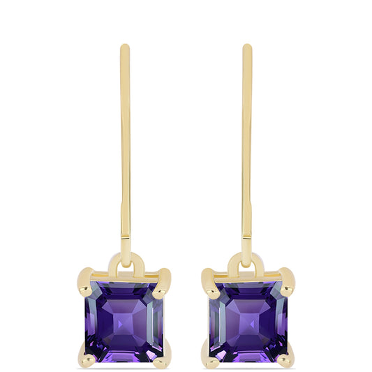 Pozlacené stříbro 925/1000 Náušnice s Marockým Ametystem - Karátové číslo: 2.11. přibližná hmotnost: 2.18 gramů