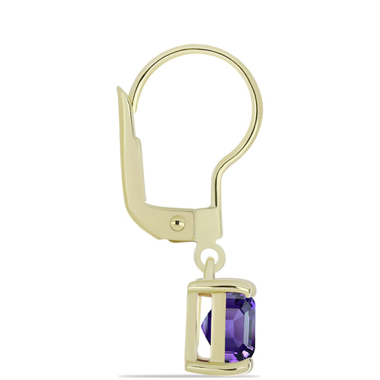 Pozlacené stříbro 925/1000 Náušnice s Marockým Ametystem - Karátové číslo: 2.11. přibližná hmotnost: 2.18 gramů