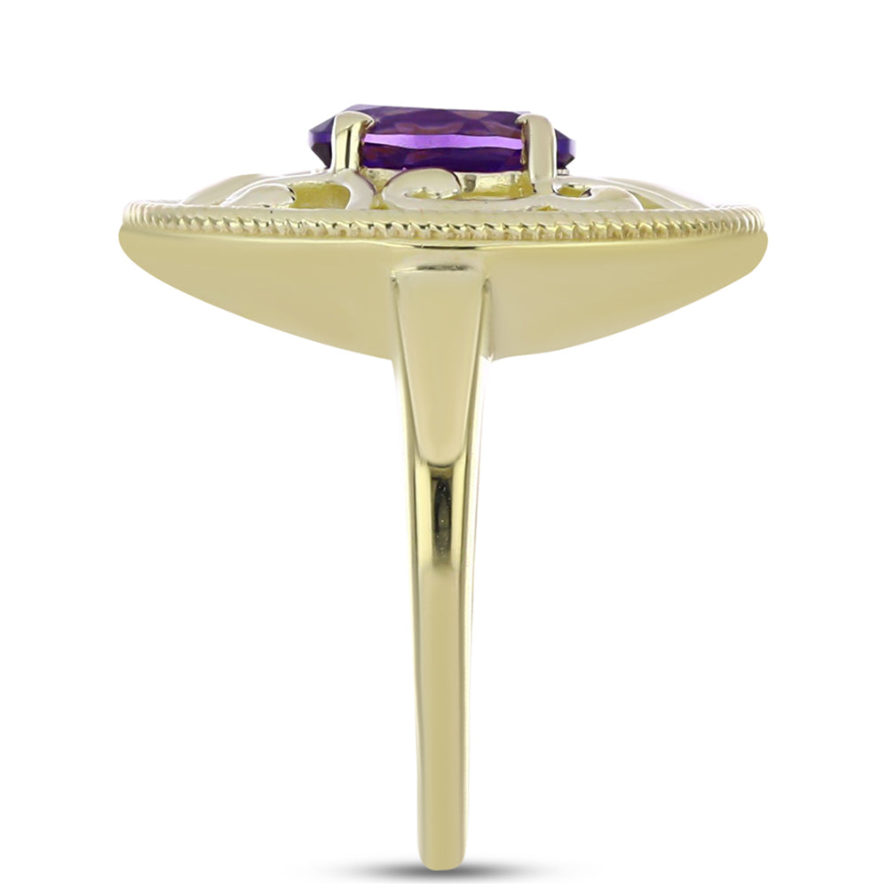 Pozlacené Stříbro 925/1000 - Prsten s Marockým Ametystem - Karátové číslo: 1.11. přibližná hmotnost: 5.04 gramů 4 