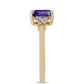 Pozlacené Stříbro 925/1000 - Prsten s Marockým Ametystem a Bílým Topazem - Karátové číslo: 1.04. přibližná hmotnost: 2.6 gramů