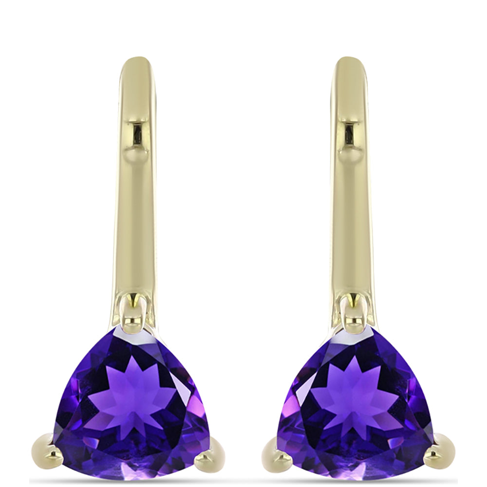 Pozlacené stříbro 925/1000 Náušnice s Marockým Ametystem - Karátové číslo: 0.76. přibližná hmotnost: 2.3 gramů 1 