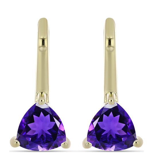 Pozlacené stříbro 925/1000 Náušnice s Marockým Ametystem - Karátové číslo: 0.76. přibližná hmotnost: 2.3 gramů