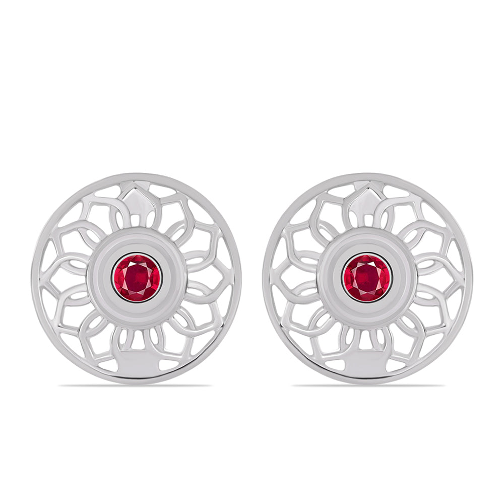 Stříbro 925/1000 - Náušnice s Madagaskarským Rubínem - Karátové číslo: 0.33. přibližná hmotnost: 3.82 gramů 1 