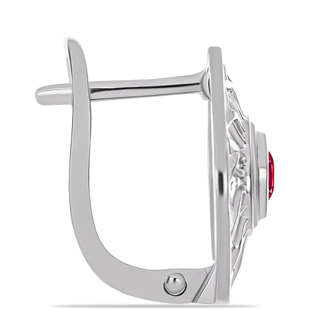 Stříbro 925/1000 - Náušnice s Madagaskarským Rubínem - Karátové číslo: 0.33. přibližná hmotnost: 3.82 gramů 2 