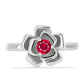 Stříbro 925/1000 - Prsten s Madagaskarským Rubínem - Karátové číslo: 0.39. přibližná hmotnost: 3.59 gramů