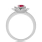 Stříbro 925/1000 - Prsten s Madagaskarským Rubínem - Karátové číslo: 0.39. přibližná hmotnost: 3.59 gramů