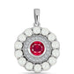 Stříbro 925/1000 - Přívěsek s Madagaskarským Rubínem a Bílou Sladkovodní Perlou - Karátové číslo: 2.43. přibližná hmotnost: 3.17 gramů