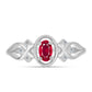 Stříbro 925/1000 - Prsten s Madagaskarským Rubínem a Bílým Topazem - Karátové číslo: 0.41. přibližná hmotnost: 2.49 gramů