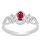 Stříbro 925/1000 - Prsten s Madagaskarským Rubínem a Bílým Topazem - Karátové číslo: 0.41. přibližná hmotnost: 2.49 gramů