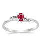Stříbro 925/1000 - Prsten s Madagaskarským Rubínem - Karátové číslo: 0.36. přibližná hmotnost: 1.61 gramů