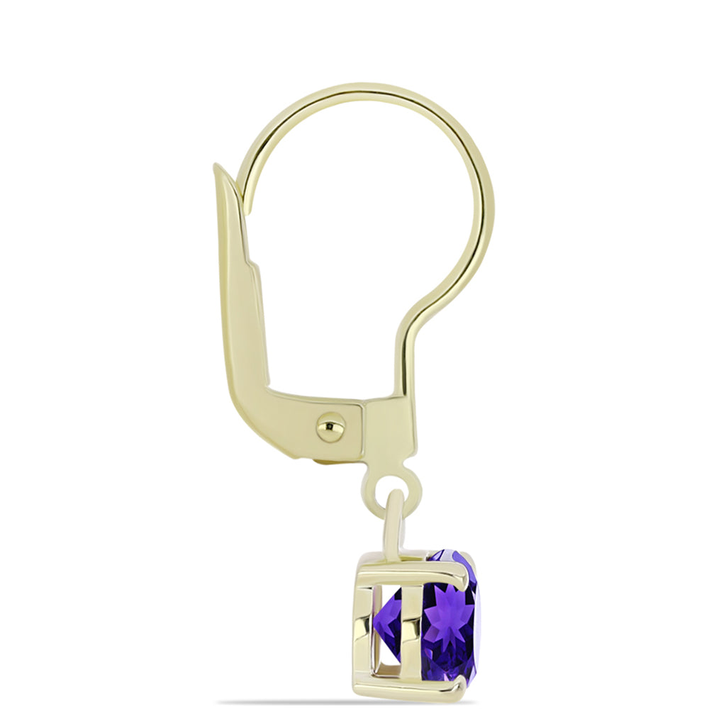 Pozlacené stříbro 925/1000 Náušnice s Marockým Ametystem - Karátové číslo: 1.57. přibližná hmotnost: 1.9 gramů 2 