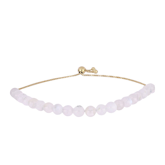 Pozlacený Stříbrný Náramek s Duhovým Měsíčním Kamenem