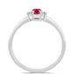 Stříbro 925/1000 - Prsten s Madagaskarským Rubínem a Bílým Topazem - Karátové číslo: 0.38. přibližná hmotnost: 1.49 gramů