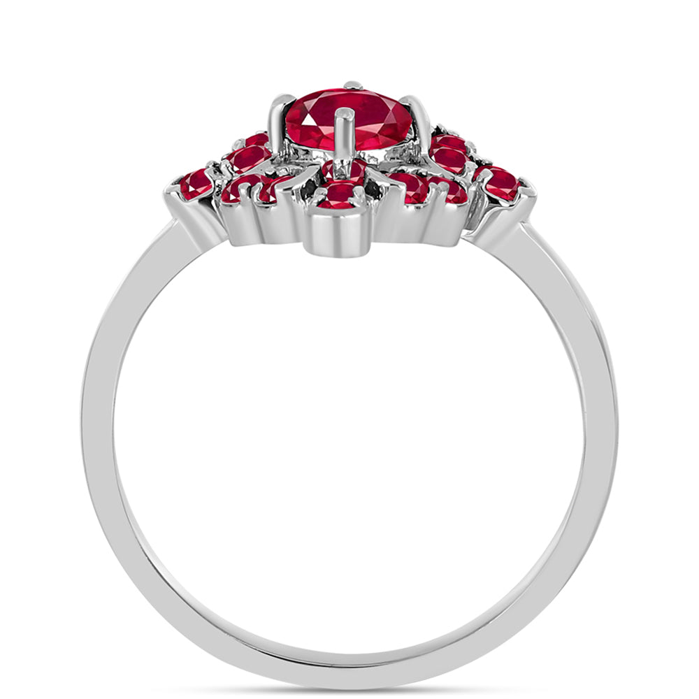 Stříbro 925/1000 - Prsten s Madagaskarským Rubínem - Karátové číslo: 1.73. přibližná hmotnost: 3.64 gramů