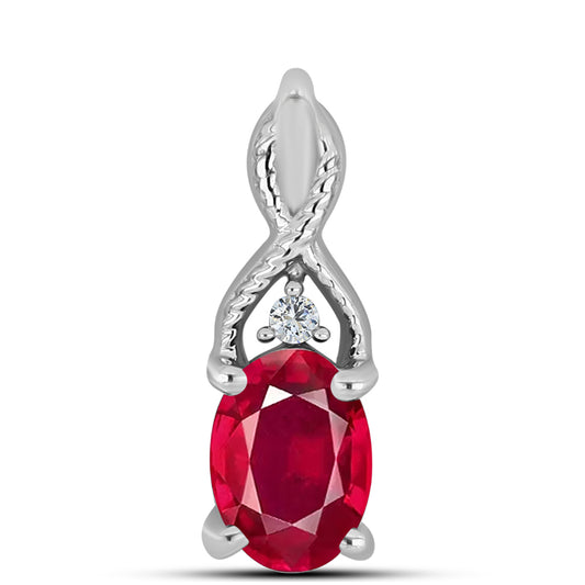 Stříbrný Přívěsek s Madagaskarským Rubínem a Bílým Topazem