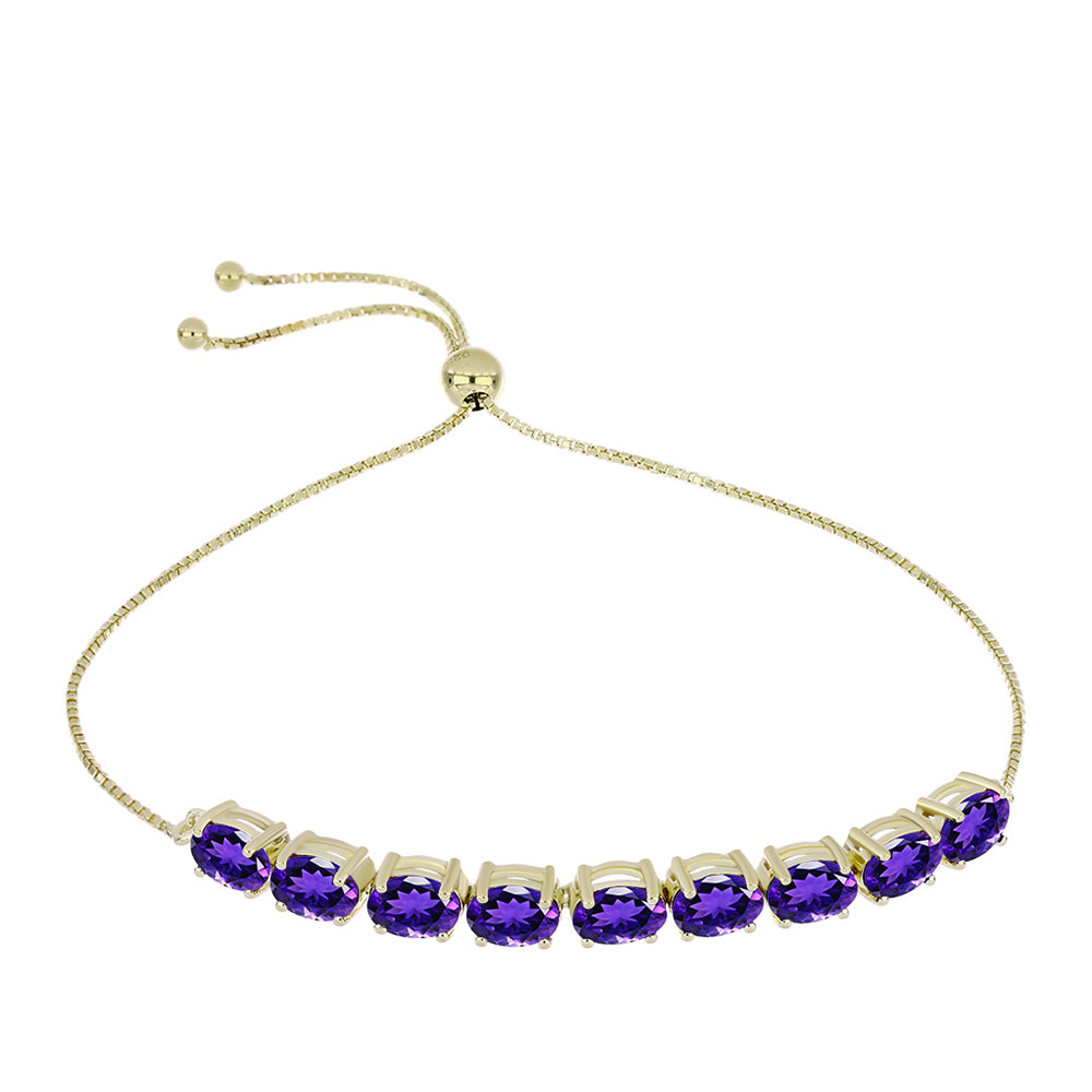 Pozlacený Stříbrný Náramek s Marockým Ametystem 1 