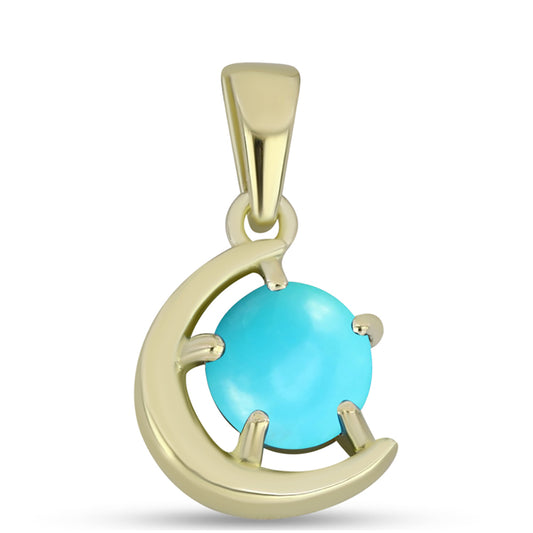 Pozlacený Stříbrný Přívěsek s Tyrkysem Sleeping Beauty