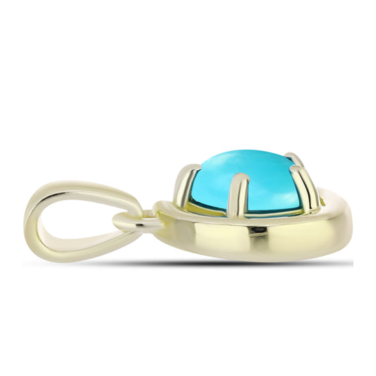 Pozlacený Stříbrný Přívěsek s Tyrkysem Sleeping Beauty