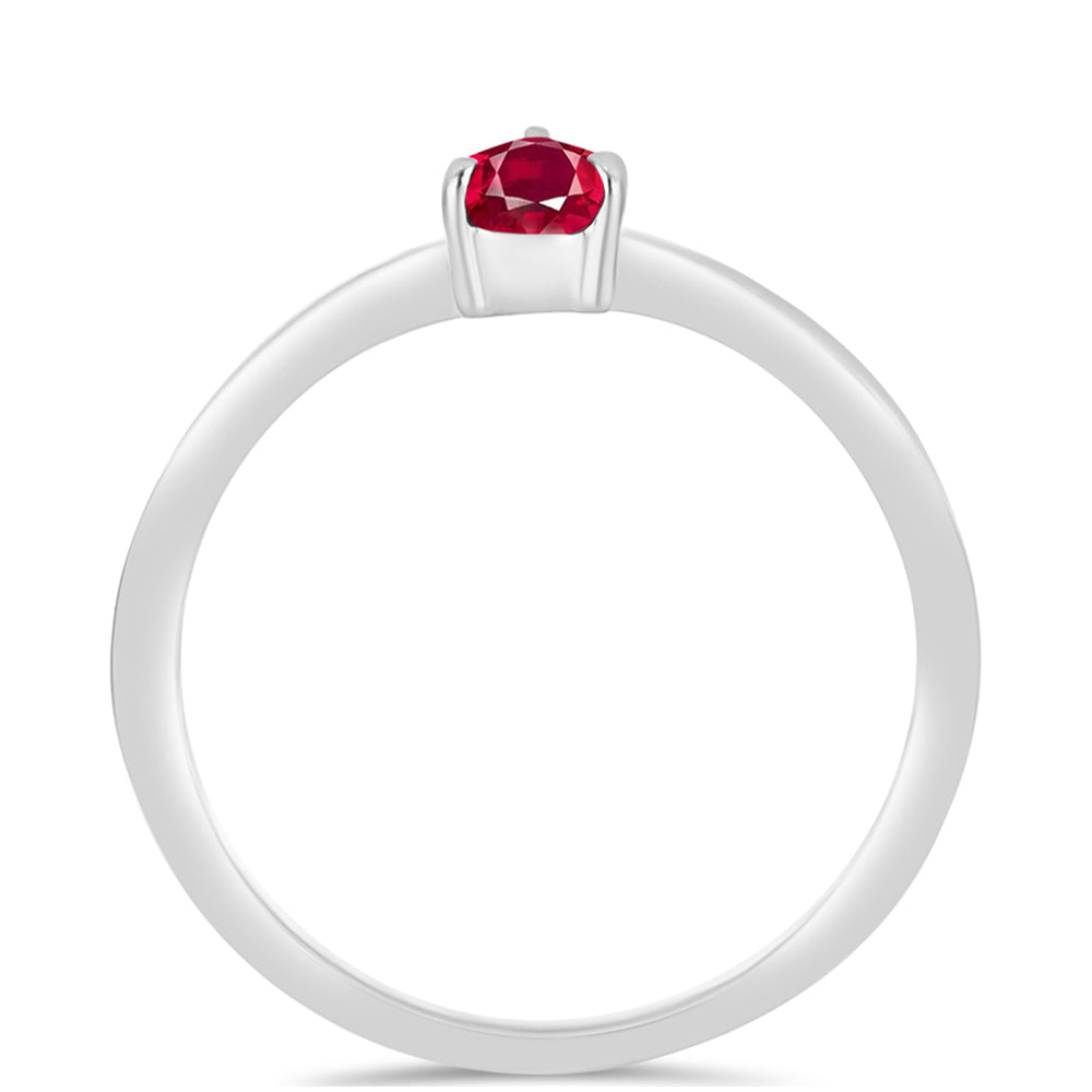 Stříbro 925/1000 - Prsten s Madagaskarským Rubínem - Karátové číslo: 0.61. přibližná hmotnost: 1.53 gramů