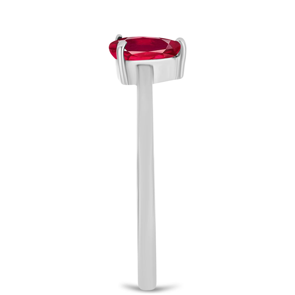 Stříbro 925/1000 - Prsten s Madagaskarským Rubínem - Karátové číslo: 0.61. přibližná hmotnost: 1.53 gramů