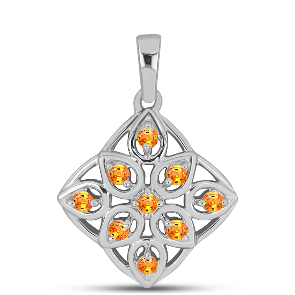 Stříbro 925/1000 Přívěsek s Padparadscha Safírem - Karátové číslo: 0.36. přibližná hmotnost: 2.08 gramů 1 